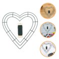 thumbnail image 2 of 1 juego de marco de alambre para corona con forma de corazón, aro de metal para manualidades, base para guirnalda, aro para guirnaldas de primavera, arreglos florales de 30 cm., 2 of 5