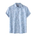 thumbnail image 2 of Tdoqot Men's Hawaiian Shirts- Button Down Fashion Casual Short Sleeve Beach Shirts Sky Blue Size 2XL, 2 of 9