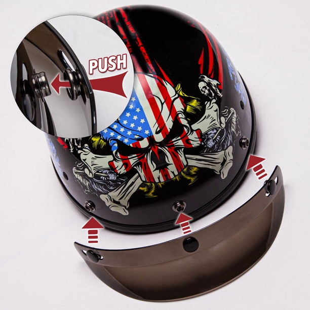 custom cruiser motorcycle helmets Daytona Money Open Face Helmet, 2XL Daytona%20Helmets%203%2F4%20Shell%20Open%20Face%20Motorcycle%20Helmet%20 Cartman Cruiser ABS Half Face