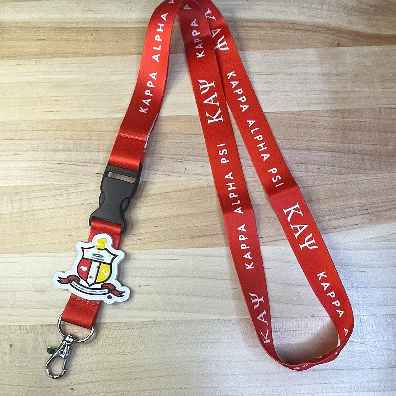 Kappa Alpha Psi PVC Crest Logo Car Keys ID Badge Holder Keychain NUPE  Detachable Breakaway Snap Buckle (Lanyard - PVC) 