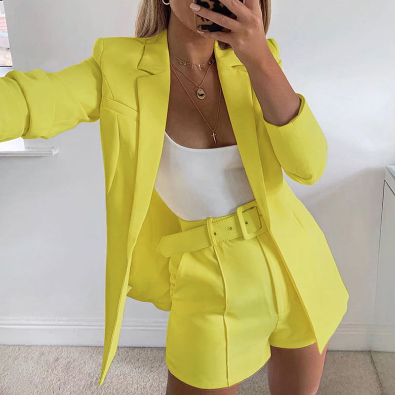 Skinny Pants Sets Pant Suits for Women Elegant Two Piece Outfits Long Sleeve Blazer