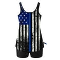 thumbnail image 4 of 2 Pc Swimsuit for Women Print Strappy Back Long Torso Vest Top Swim Shorts Set, 4 of 8