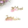 thumbnail image 3 of Anvazise 1 Pair Shining Rhinestones Piercing Ear Studs Rose Flower Branch Cuff Earrings Fashion Jewelry Golden, 3 of 13