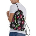thumbnail image 3 of Drawstring Backpack - Wine Bottle Print No.9019 Splash Proof Small Drawstring Gym Bag for Women Men, Cinch Sports String Bag Backpack for Travel Swimming Beach, 3 of 8