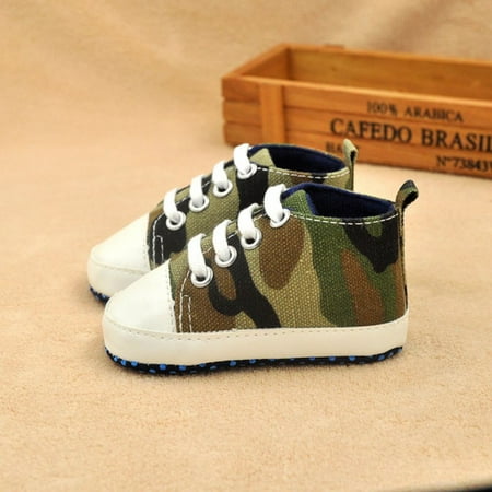 

Kids Baby Unisex Soft Bottom Crib High Top Shoes Ankle Casual Laces Canvas Sneaker Infant First Walker