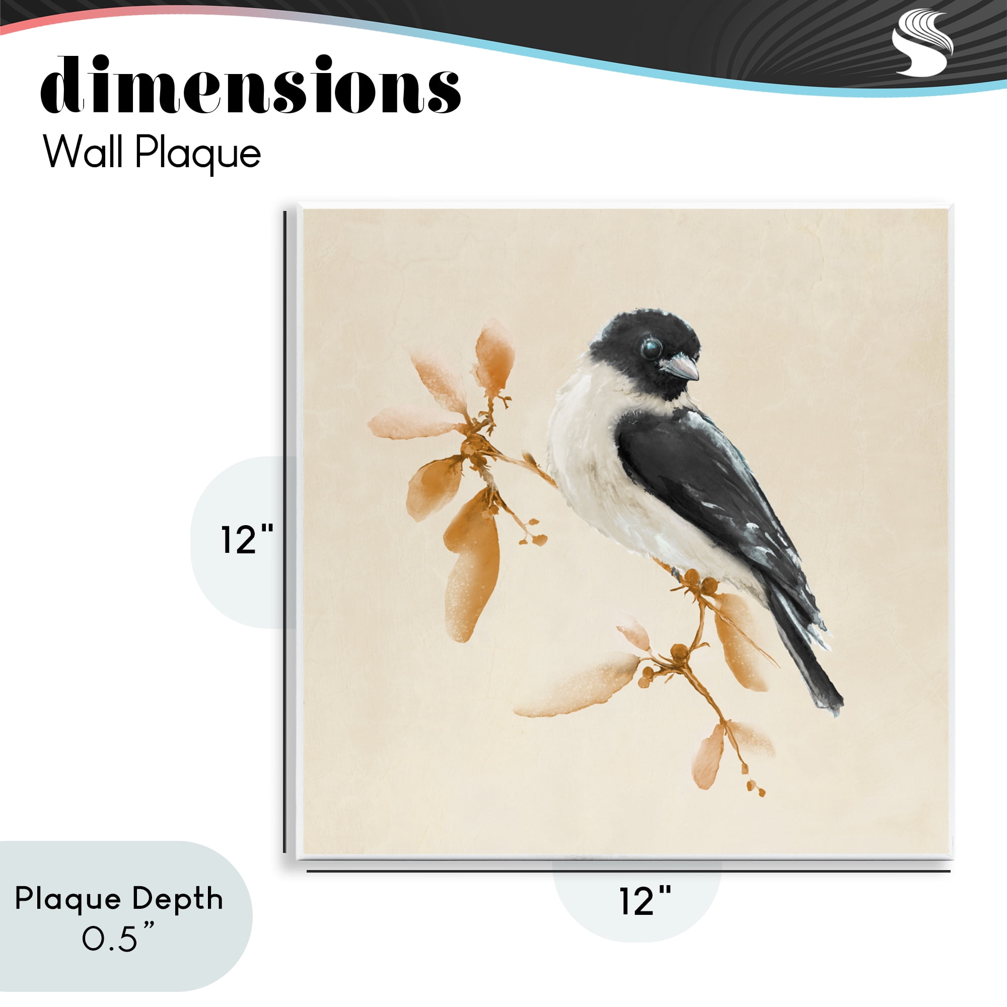 Stupell Industries Subtle Watercolor Chickadee Wall Plaque Art, design by Diannart