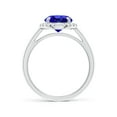 thumbnail image 2 of ANGARA Natural Round 1.8 ct Tanzanite Cathedral Ring with Diamond Halo in 14K White Gold for Women (Size-8mm) | December Birthstone, Anniversary, Jewelry Gift for Women | Natural Tanzanite Ring, 2 of 10
