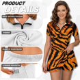 thumbnail image 6 of Psesaysky Wild Tiger Stripe Tennis Dress with Separate Shorts for Womens 2 Piece Workout Outfits Zip Up Short Sleeve Collared Golf Tennis Dress Athletic Skirt Golf Outfit, 6 of 7
