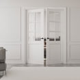 thumbnail image 2 of 56" X 80" Interior Transparent Glass Doors Solid Wood French Door With Hardware Kit Jamb, 2 of 8
