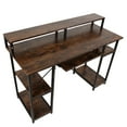 thumbnail image 6 of Computer Desk with Shelves, Industrial Writing Desk with Monitor Stand, Study Table Workstation for Home Office, 6 of 8