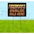 thumbnail image 1 of Fireworks Sparklers Sold Here (18" x 24") Yard Sign, Includes Metal Step Stake, 1 of 6