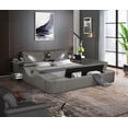 thumbnail image 4 of ZOYA Queen Size Bed in Gray, Made of Wood and Faux Leather, Equipped with Remote Massage & Bluetooth Speaker, 4 of 14