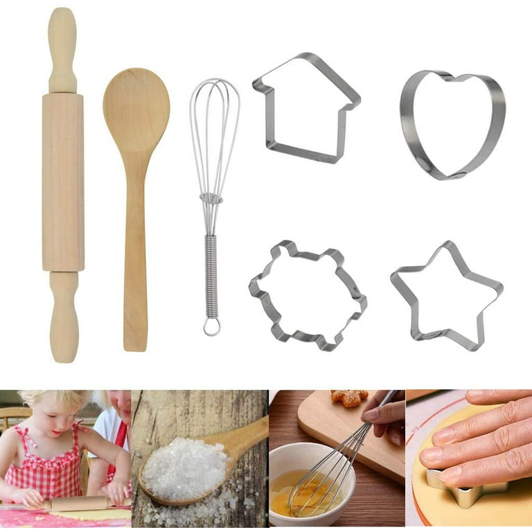 2 pc. UTENSIL SET For EASY-BAKE OVEN WHISK for Mixing & WOOD ROLLING PIN  New