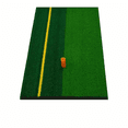 thumbnail image 1 of 1pc Golf Practice Mat with Two-Color Reverse Grass Design (Green/Grass Green) & White/Yellow Alignment Lines - Durable PP Materi Yellow, 1 of 5