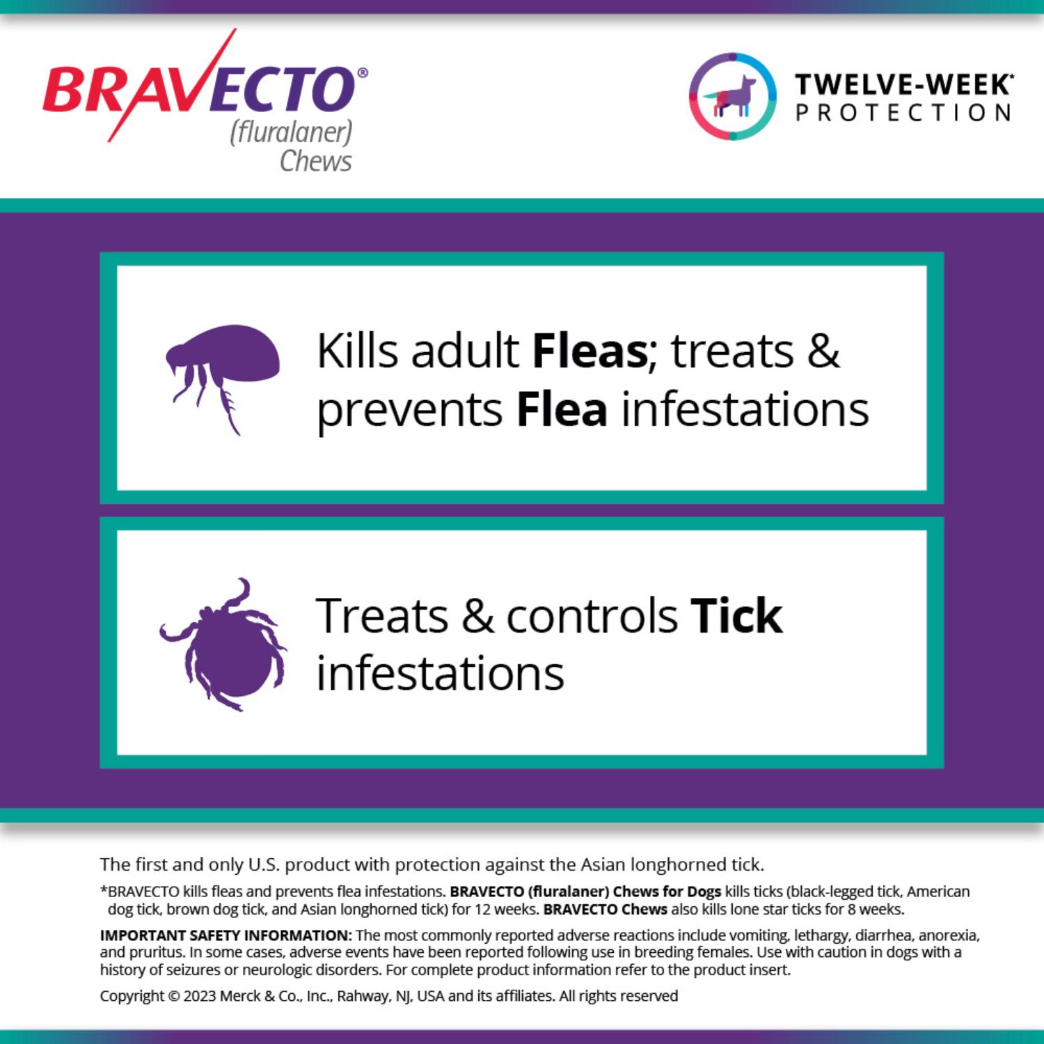 Bravecto Flea and Tick Chews for Dogs, 44-88 lbs, (Blue Box)