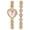 Pink, variant on Women's Birthstone Heart Teardrop Bracelet Watch Set: Rhinestone Dial Wistwatch - Christmas Gift