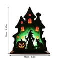 thumbnail image 3 of Halloween Home Decor Indoor Light Up Sculpture Spooky Silhouette Haunted House Witch Black Cat Pumpkin Table Accent for Halloween Themed Party Display, 3 of 4
