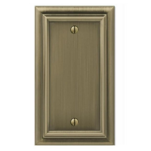 Blank Cast Metal Continental Wallplate, Brushed Brass