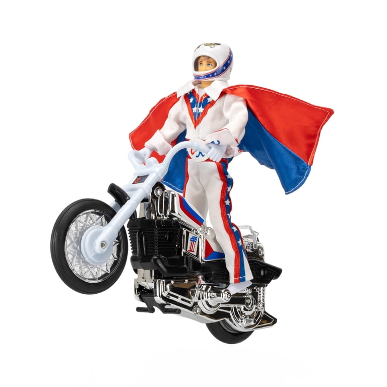 Evel Knievel Deluxe Silver High Jumper Stunt Cycle - Iconic Retro