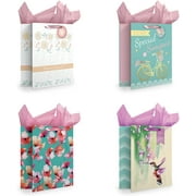 Angle View: 4-Pack Large Gift Bags w/Tissue Paper for Mother's Day, Birthday, Special Someone, Thank You, Thinking of You
