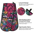 thumbnail image 2 of Yayeee Double Oven Mitt Kitchen Heat Resistant Baking 35" x7" Quilted Glove, Charming Floral Pattern, 2 of 6
