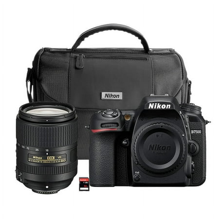 Nikon D7500 20.9 Megapixel Digital SLR Camera with Lens, 0.71", 11.81", Black