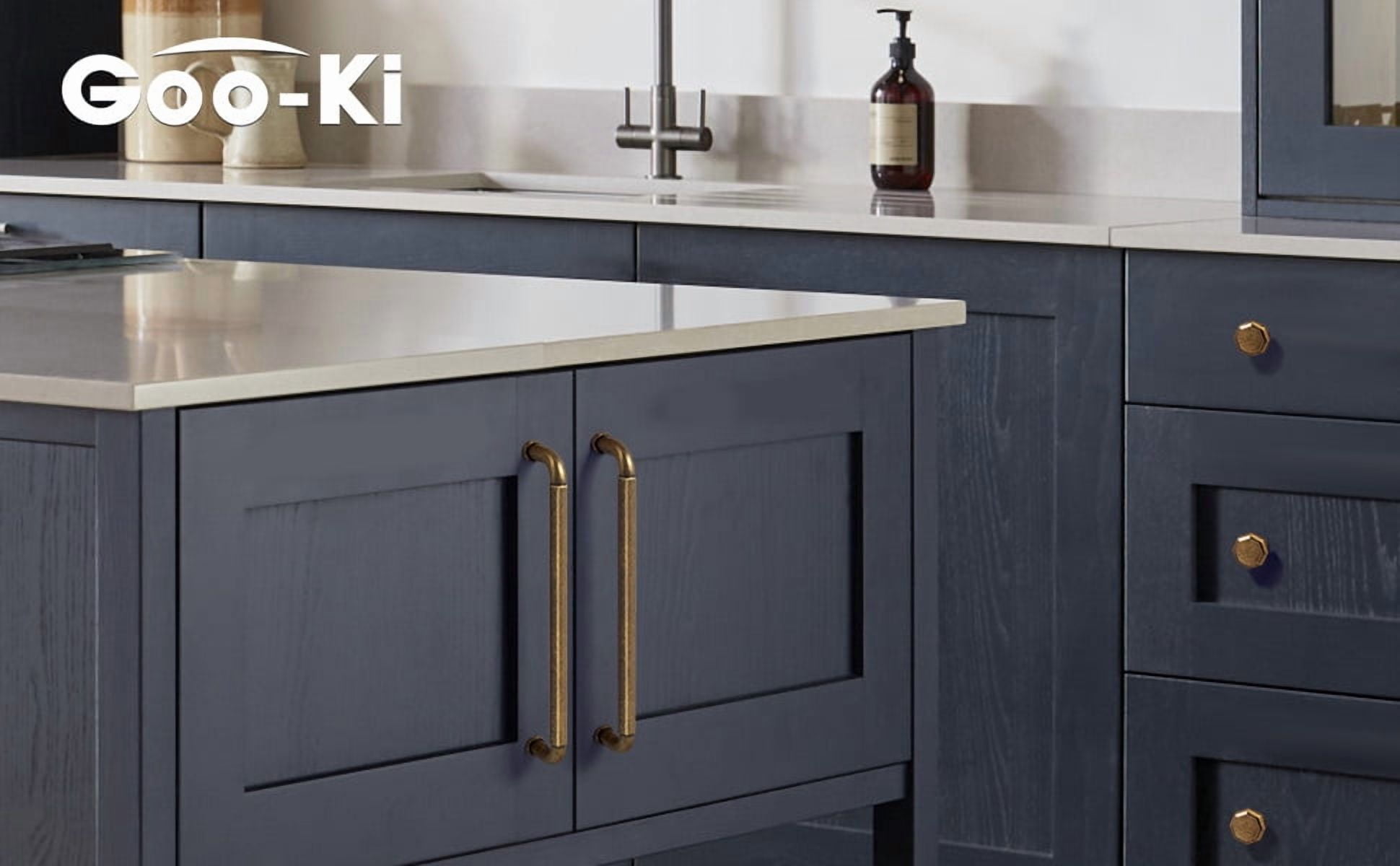 Goo-Ki 5'' Hole center Zinc Alloy Cabinet Handles, Antique Brass Cabinet Pulls for Kitchen,Drawer,Cupboard & Wardrobe， 6 Pack