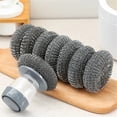 thumbnail image 6 of Dish Brush Set,Friendly Handle,Automatic Liquid Adding Steel Wire Ball Short Handle Brush,Kitchen Scrub Brush for Cleaning, 6 of 8