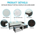 thumbnail image 4 of Veryke 3-Piece Outdoor Rattan Sectional Sofa Set w/Cushions, Brown, 4 of 10