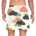 thumbnail image 2 of FORMRS Mens Swim Trunks Mesh Liner Quick Dry Casual Beach Board Shorts with Pockets, Sizes S-2XL, Simple Clouds, 2 of 9