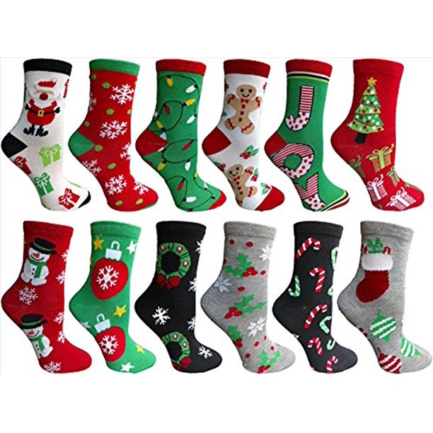 Wholesale Socks Deals - Christmas Printed Socks, Fun Colorful Festive ...