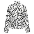 thumbnail image 5 of Jackets for Women Winter Coat Jackets Flannel Stand Collar Jacket(Black White Floral Seamless Pattern,Size:S-4XL), 5 of 7