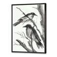 thumbnail image 3 of Designart 'Vintage Black and White Sleeping Crows' Traditional Framed Canvas Wall Art Print, 3 of 5