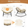 thumbnail image 6 of RADIATA Oversized Papasan Rocking Chair with 5.1" Thick Cushion, Indoor & Outdoor Wicker Egg Rocker, 450 lb Capacity for Patio, Porch, Balcony, Beige, 6 of 8