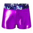 thumbnail image 2 of Zaldita Kids Girls Shiny Metallic Ballet Dance Shorts Gym Workout Bottom Gymnastics Shorts Fairy Navy 8, 2 of 5