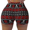 thumbnail image 2 of Fuzoiu Vintage Maple Leaf with Skull Pattern Print Women's Workout Shorts,Workout Biker Shorts Women,Exercise Fitness Shorts,Scrunch Short, Athletic Shorts for Gym Yoga Running Sport Active-Medium, 2 of 8