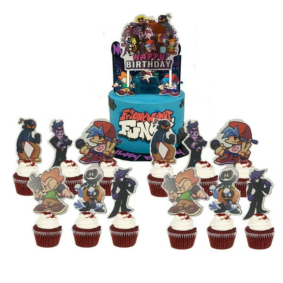 Friday Night Fun Cake Topper CupcakeS Set Birthday Party Supplies Decoration Decor Kit