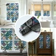 thumbnail image 6 of DKTIE 17.7"x78.7" Blue Bohemian Style Decorative Sunshade Privacy Window Film, UV & Heat Protection, Static Cling & Removable | for Home, Balcony, 6 of 9