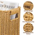 thumbnail image 3 of Miangastore Imitation Rattan Weave Basket Desktop Finishing Hollow Handle Basket Container, 3 of 8