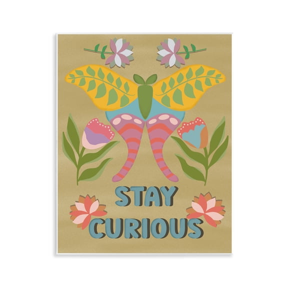 Stupell Industries Southwestern Stay Curious Butterfly Wall Plaque Art, 11 x 14, by Julia Frost
