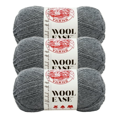 UPC: 0842093105985 | Lion Brand Yarn Wool Ease Oxford Grey Classic Worsted Medium Acrylic  Wool Gray Yarn 3 Pack