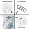 thumbnail image 4 of Xipuska Starfish Coral Shower Curtain - Water Repellent Fabric Shower Curtains Washable, Coastal Ocean Seagrass Nautical Nature Decorative Polyester Cloth Bathroom Curtains Modern Bath Decor 72"x78", 4 of 6