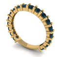 thumbnail image 2 of 1.26 ctw Wedding Band for Women - 14K Yellow Gold Natural London Blue Topaz Stackable Eternity Ring, 2 of 6