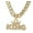 Gold, variant on Men's Hip Hop Necklace King Crown Necklace with Silvery Diamond, Gold-Plated Cuban Chain,23.62 Inches
