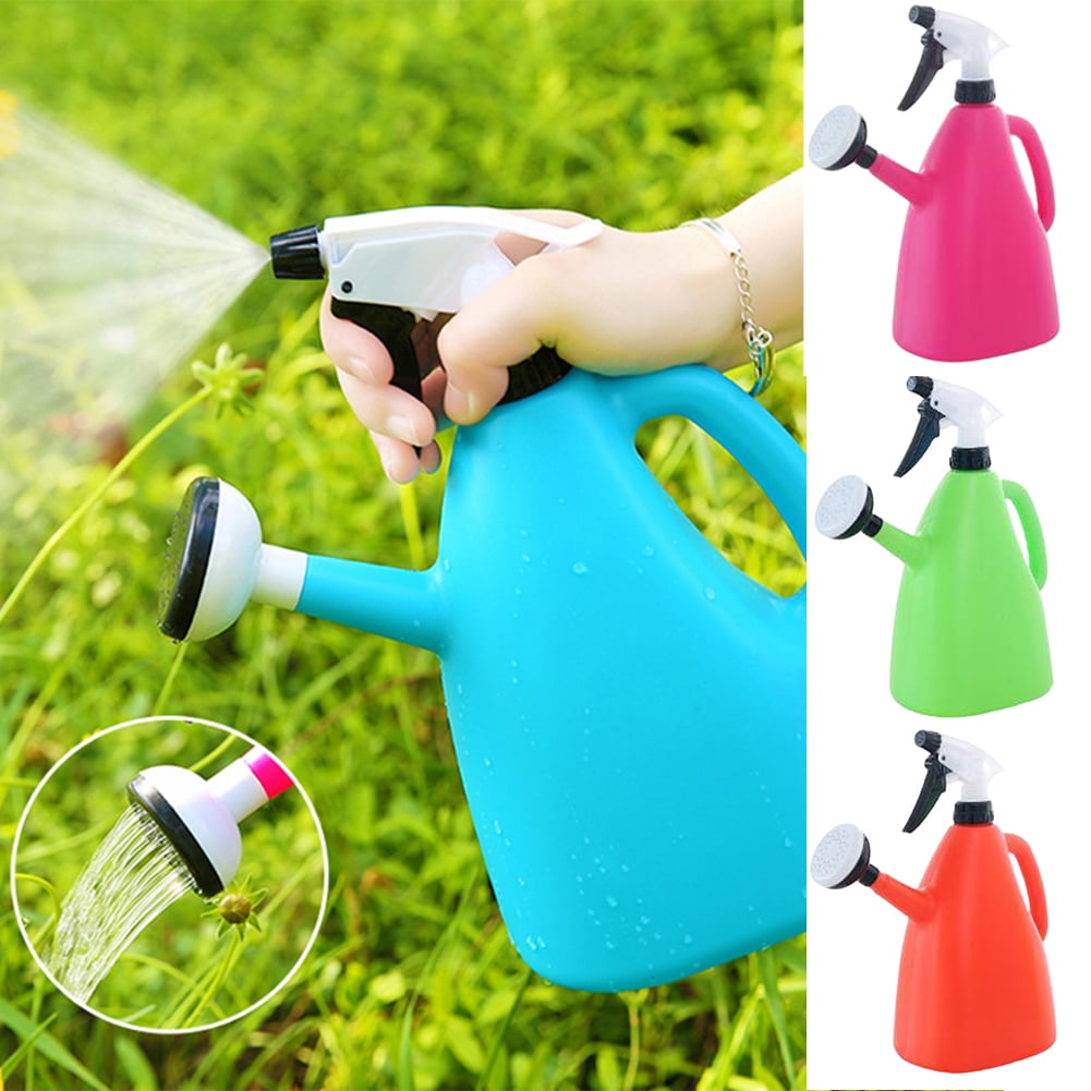 Plastic Watering Can 10l Green Garden Plants Patio Outdoor Long Spout With Rose 