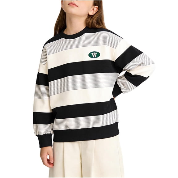 Ultrave Casual Sweatshirt for Girls Loose Long Sleeve Tee Color Block Crewneck T-Shirt for 5-15Y