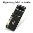 thumbnail image 3 of Decase Samsung Galaxy Z Flip4 Crossbody Wallet Case, Z Flip4 5G Wallet Case with Card Holder for Women,Leather Magnetic Zipper Purse Back Case with Card Slot Kickstand Shoulder Strap,Black, 3 of 9