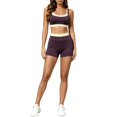 thumbnail image 3 of Workout Outfits for Women 2 Piece Sets High Waisted Shorts Set Seamless Crop Top and Booty Shorts Casual Athletic Yoga Set for Gym Running and Daily Wear, 3 of 9