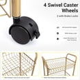thumbnail image 5 of 3 Tier Rolling Utility Cart, Storage Trolley Service Cart with Wheels Easy Assembly for Kitchen, Living Room, Office, Salon, Gold, 5 of 6