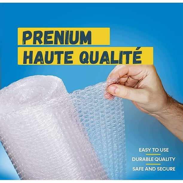 AJW-Rouleau de Papier à Bulle 22 mètres x 30 cm Prédécoupé FABRIQUé EN
